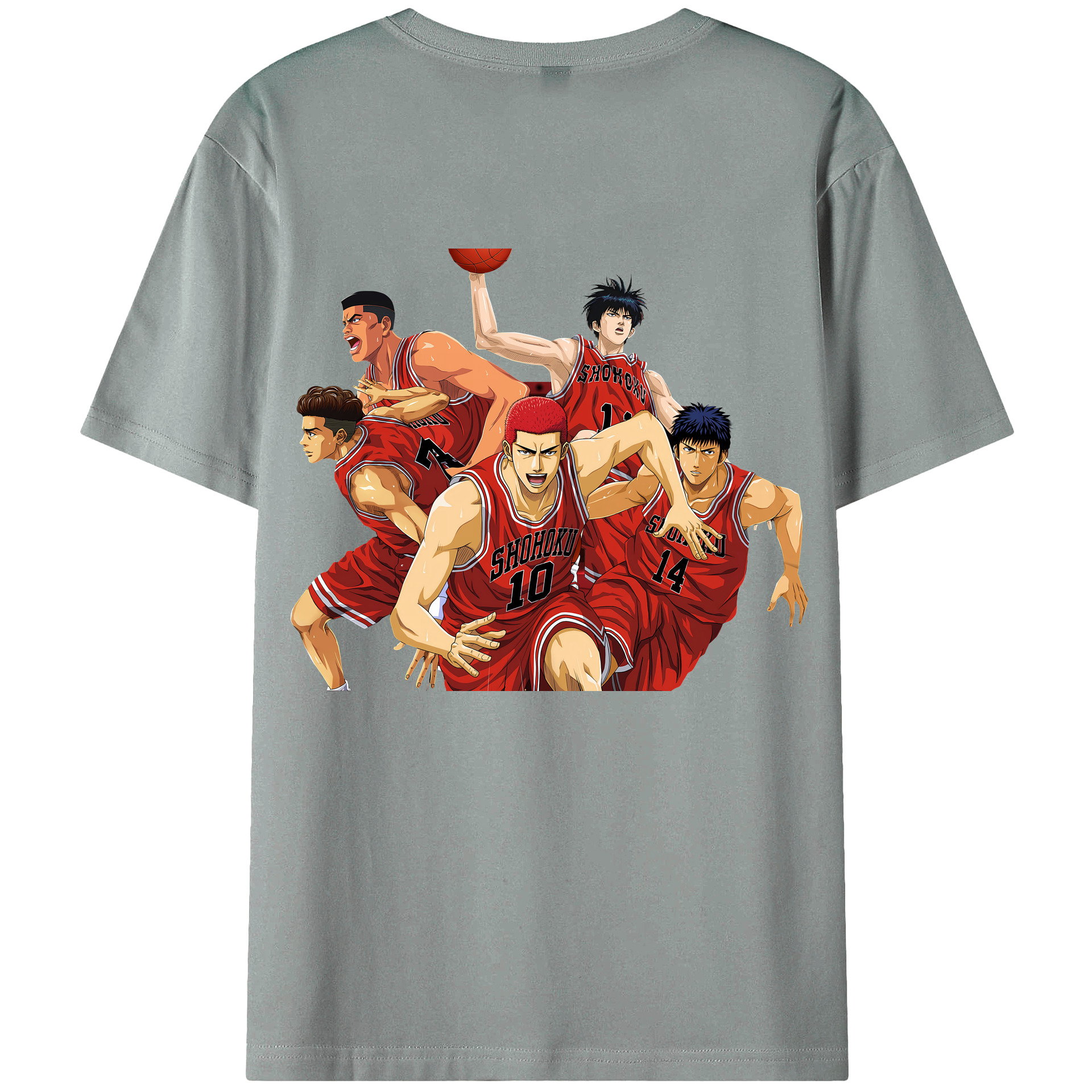 （画像用） SLAM DUNK／スラムダンク 綿100％ メンズ半袖Tシャツ（バックプリント） 通気性